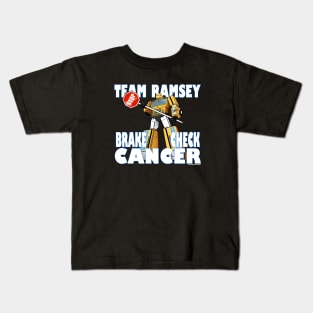 Team Ramsey BRAKE CHECK CANCER Kids T-Shirt